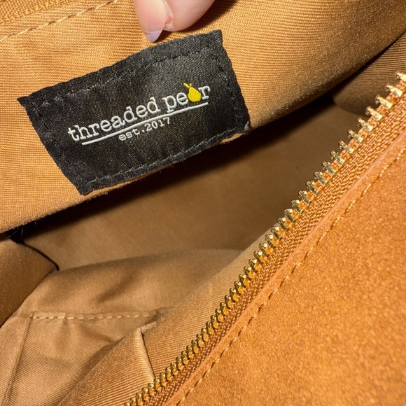 THREADED PEAR CAMEL CAMPBELL TOTE W DESSERT BOHO REMOVABLE CROSSBODY STRAP - Picture 12 of 13